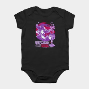 Witches and Wine Design for You Magical Wand Casting Lovers Baby Bodysuit